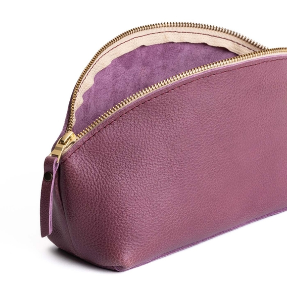 Full Grain Portland Leather Goods Eclipse Makeup Bag in Kyoto Purple - Picture 2 of 5